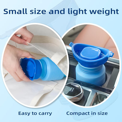 Collapsible Pee Bottle for Men & Women, Emergency Urinal with Disposable Replacement Bags, Leakproof Portable Urine Bottle for Car, Travel, Traffic Jams & Hiking