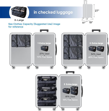 Grand Fusion Stow-N-Go Packing Organizer – Hanging Travel Shelves for Luggage Black - XL