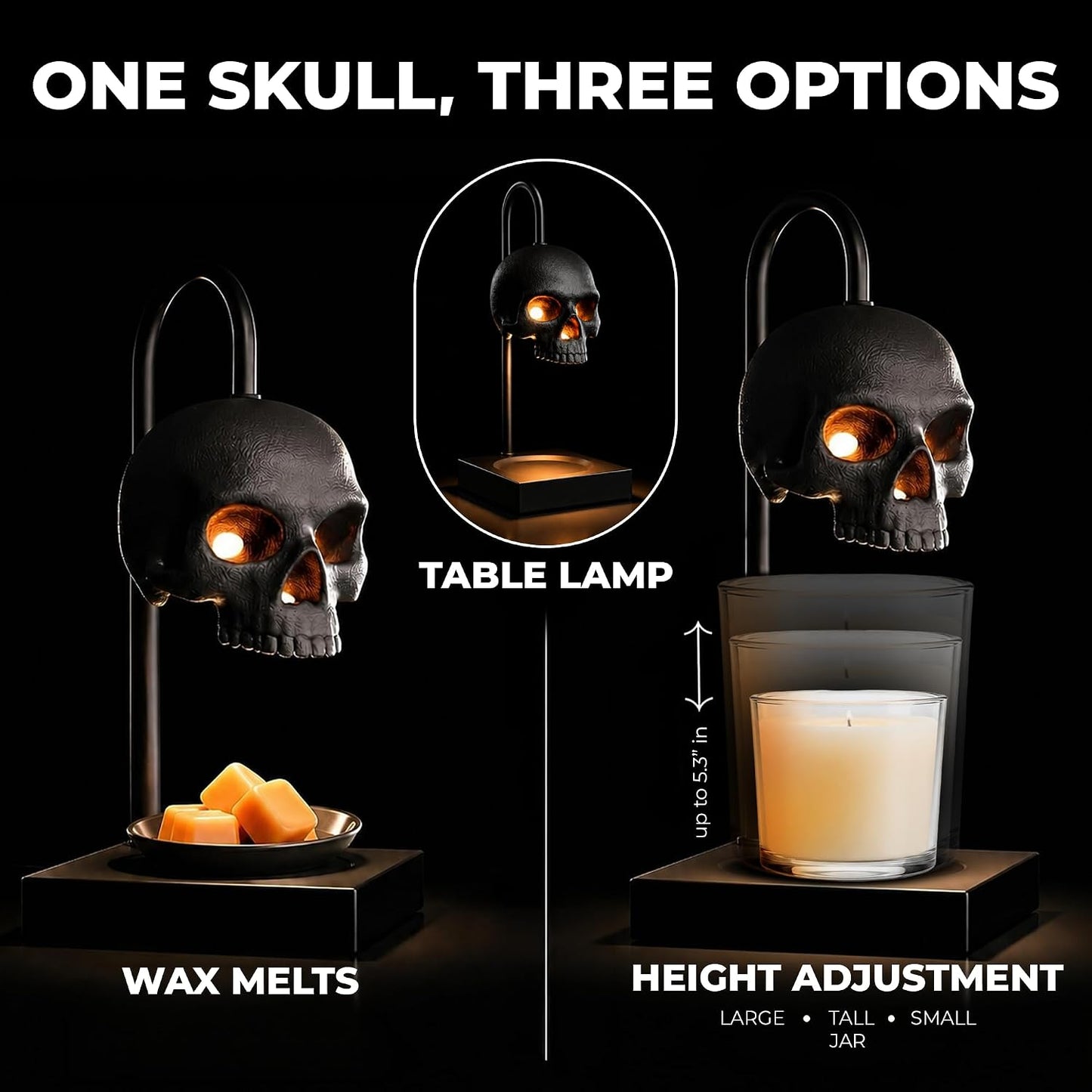 SkullGlow™ Gothic Candle Warmer Lamp