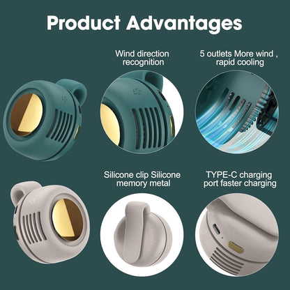 Portable Bladeless Mini Silent Fan, 360° Wind Direction