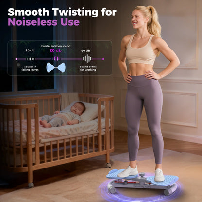 UPGO Slim Waist Twister – 330 lb Silent Core Workout Board for Women, Home Ab Trainer (Blue)