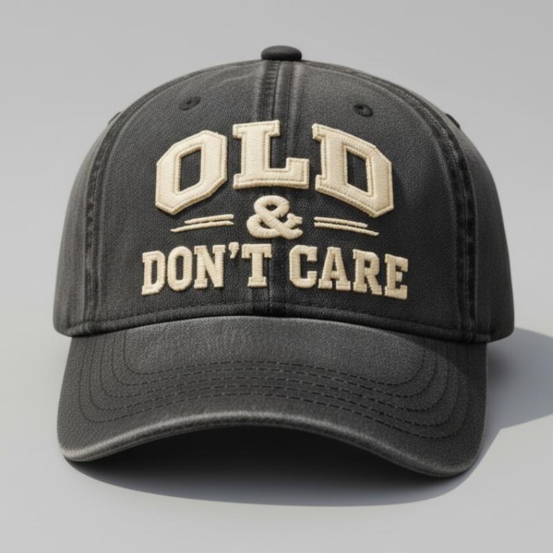 Too Old to Care” Washed Dad Hat – Pigment-Dyed Low Profile Baseball Cap, Perfect Gift for Dad