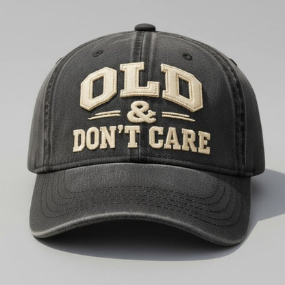 Too Old to Care” Washed Dad Hat – Pigment-Dyed Low Profile Baseball Cap, Perfect Gift for Dad