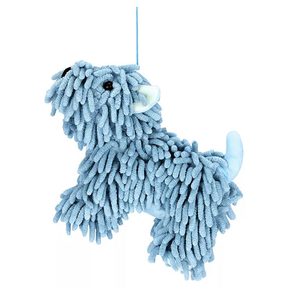 Cute Dog-Shaped Chenille Hand Towel with Hanging Loop