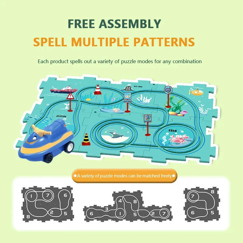 🔥Black Friday Sale 50% Off🧩Children's Educational Puzzle Track Car Play Set