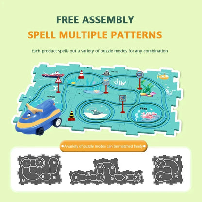 🔥Black Friday Sale 50% Off🧩Children's Educational Puzzle Track Car Play Set