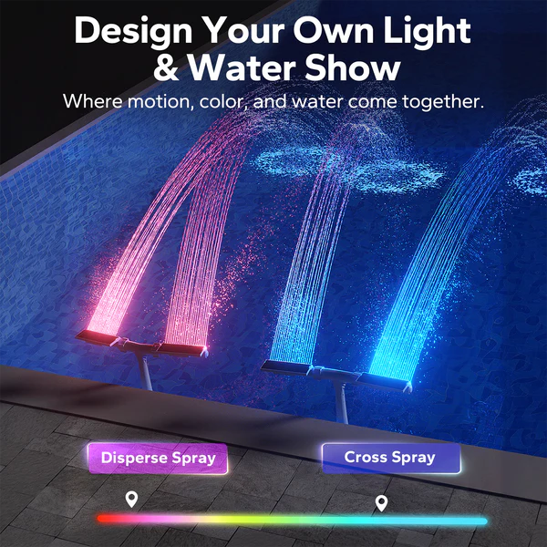 POOLHACKER Solar Pool Fountain Light for for Above & Inground Pools