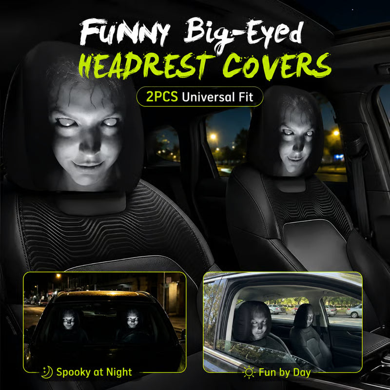 Car Headrest Covers (Set of 2) | Stretchy Universal Fit for All Vehicles
