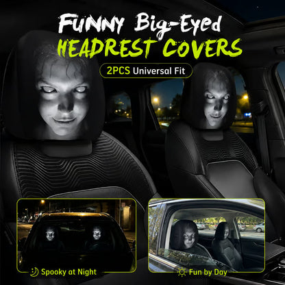 Car Headrest Covers (Set of 2) | Stretchy Universal Fit for All Vehicles