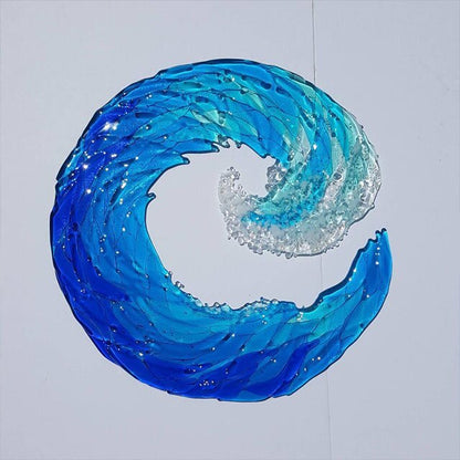 Ocean Wave Fused Sculpture