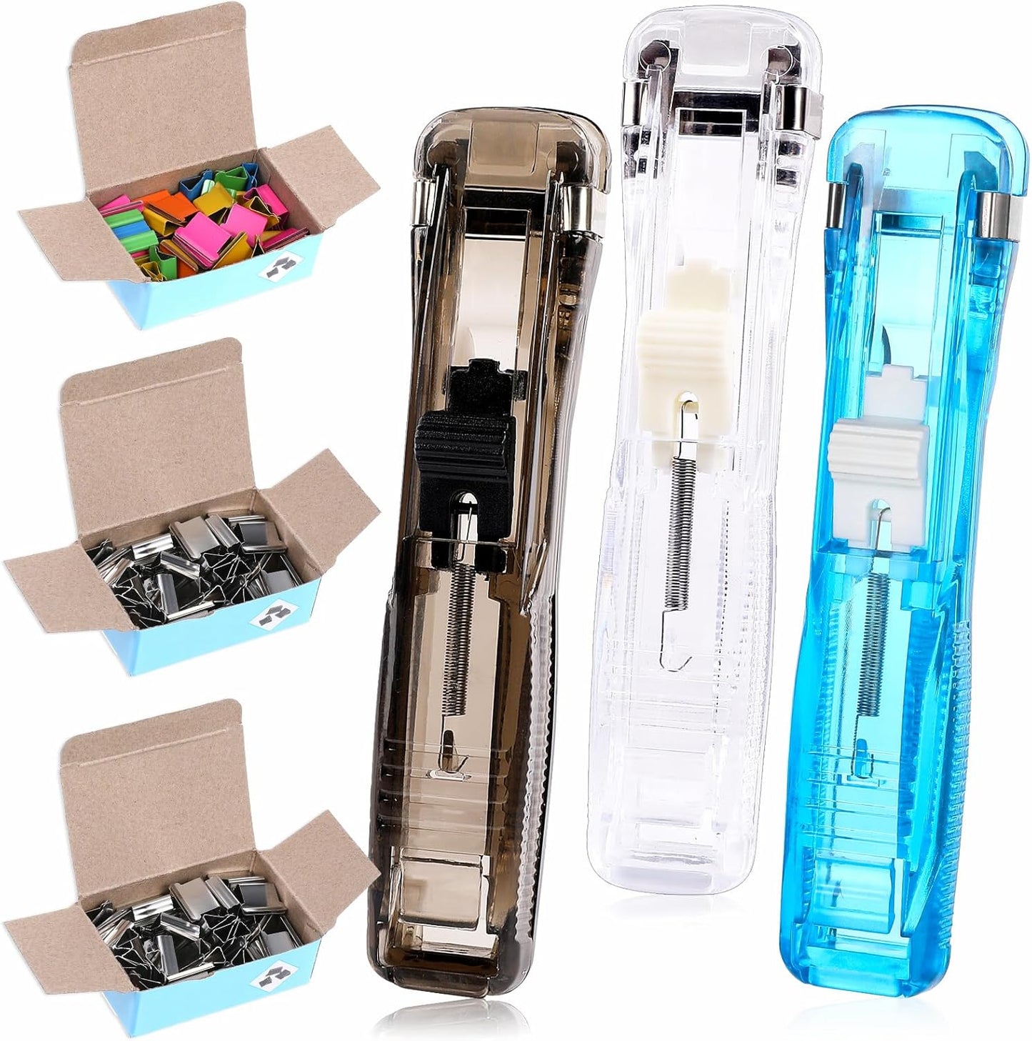 Vin Beauty 3Pcs Paper Clip Dispenser, 150 Pcs Paper Clam Clip