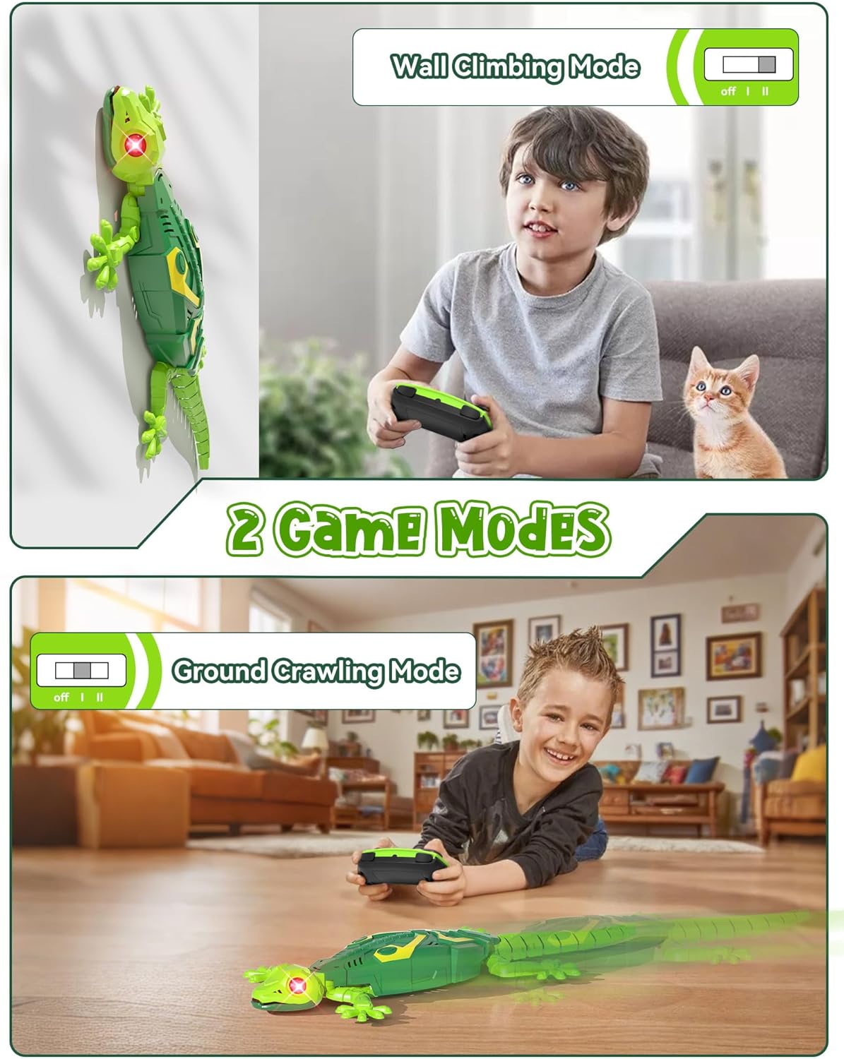 Wall Climbing Lizard RC Toy – Remote Control Gecko Robot That Crawls on Walls, Floors & Ceilings, Electric Wall Crawler Lizard Car, Cool Gift for Kids Boys Girls Ages 3–10+ (Birthday & Christmas Toy)