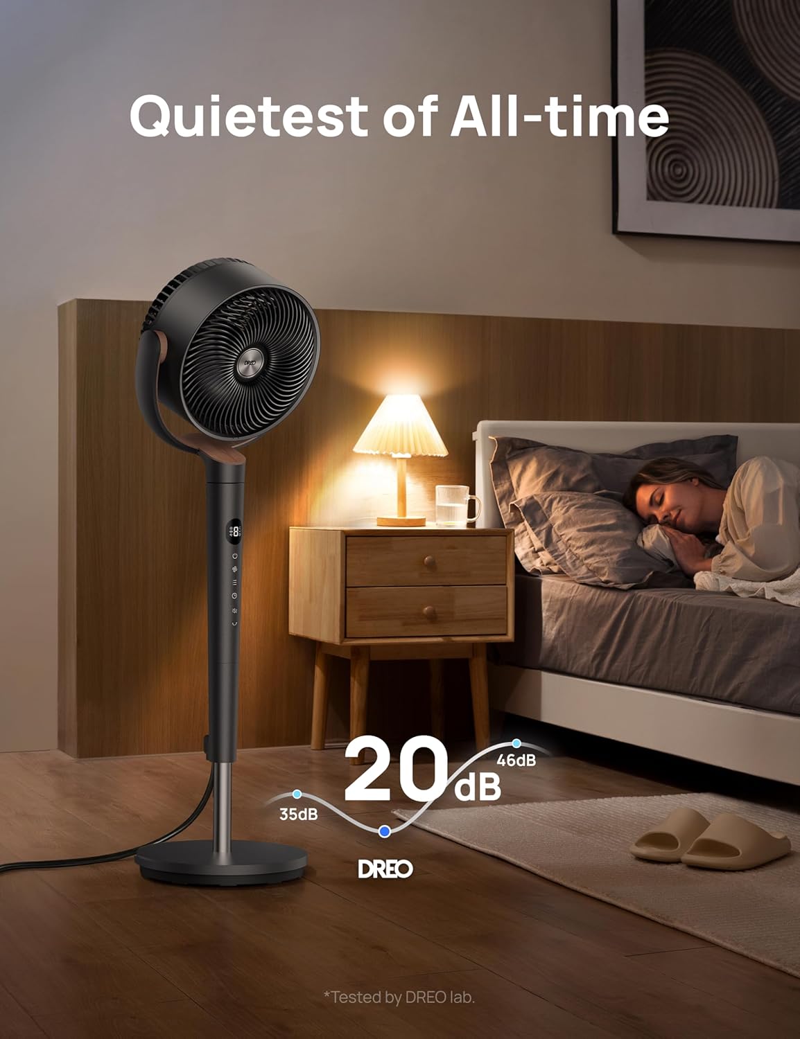 Oscillating Tower Standing Fan for Bedroom