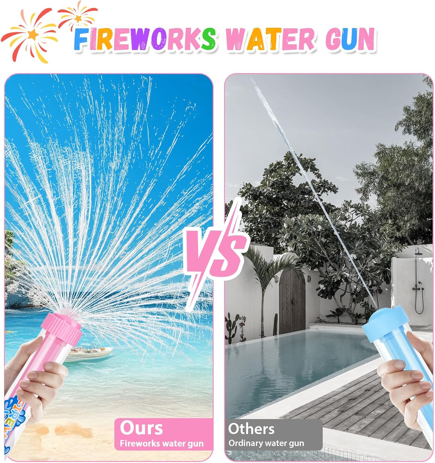 12-Pack Fireworks Water Gun Set – Colorful Squirt Blasters for Kids & Outdoor Fun