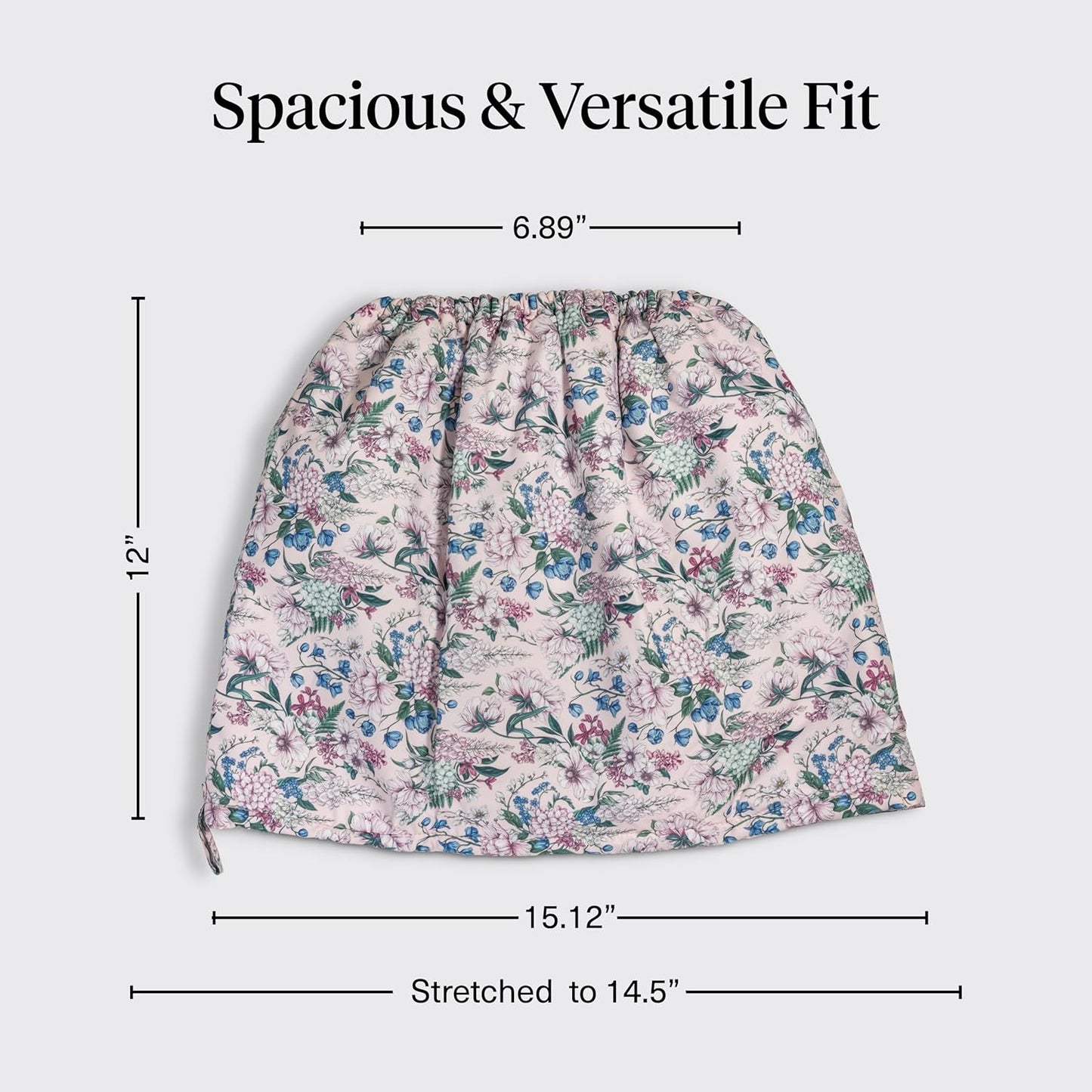 Bridgerton x Kitsch Satin-Lined Flexi Shower Caps for Women Reusable Waterproof