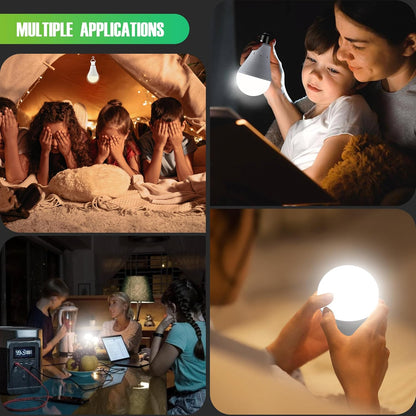 DEBAOBULB Rechargeable Emergency Light Bulbs (6-Pack), Battery Backup LED Bulbs 6000K Daylight, E26 Base 9W (60W Equivalent), 1200mAh, 120V for Power Outages, Camping & Hurricanes