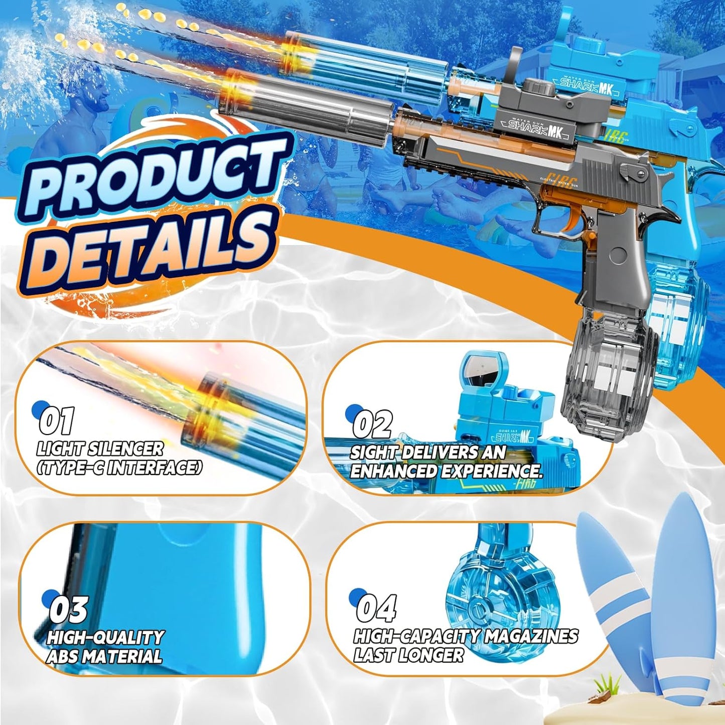 Electric Desert Eagle Water Gun