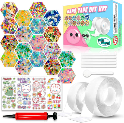 Nano Tape Bubble Craft Kit – Double-Sided Adhesive Tape Bubble DIY Art & Craft Toy for Kids Ages 8–12, Party Activity Set, 2-Pack (2" & 1.2")