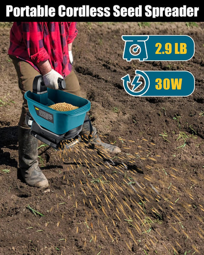Cordless Salt Spreader for Makita 18V Battery – Handheld Lawn & Garden Fertilizer Spreader for Grass Seed, Fertilizer, Rock Salt & Ice Melt (Battery Not Included)
