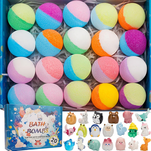 20 Pack Bath Bombs for Kids with Surprise Inside Bubble Bath Toys