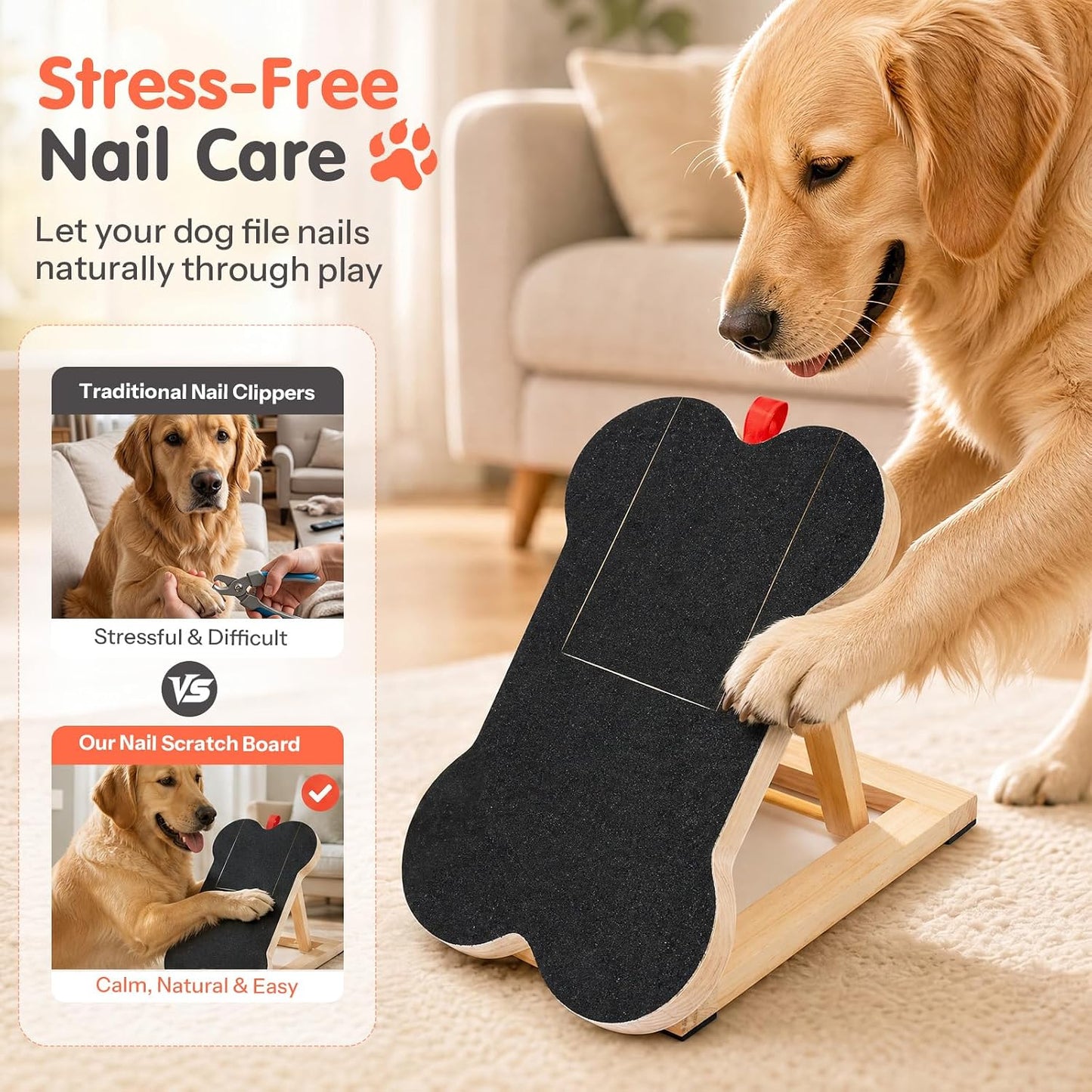 Dog Nail Scratch Board with Treat Dispenser