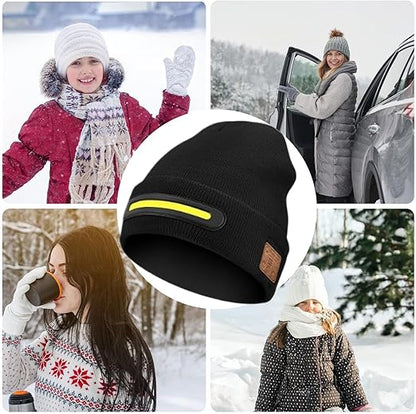 Wireless LED Beanie for Men & Women – Rechargeable Safety Hat with Built-In Light for Night Running, Hiking, Cycling & Travel