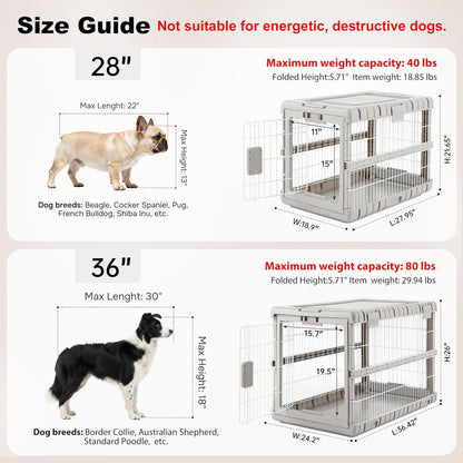 FoldPaws™ 28" Collapsible Rolling Dog Crate