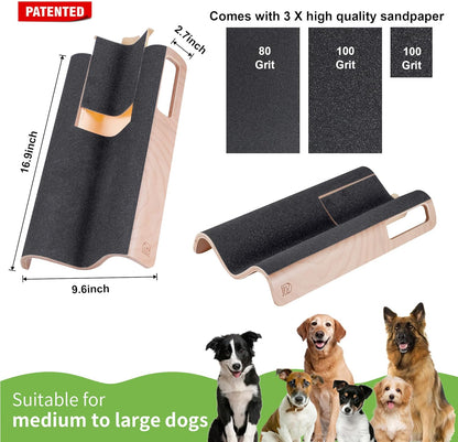 M-Shaped Dog Nail Scratch Pad with Treat Box – Large Dog Nail File & Shortener, Interactive Pet Grooming Toy for Healthy Paws