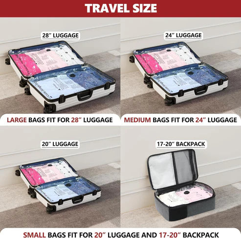 Travel Compression Vacuum Bags with Pump Combo