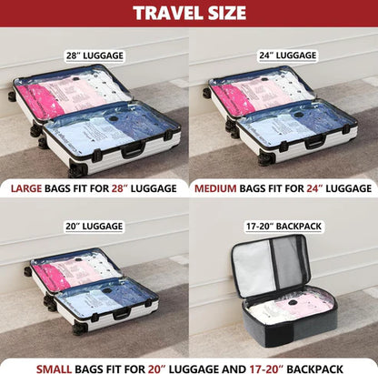 Travel Compression Vacuum Bags with Pump Combo