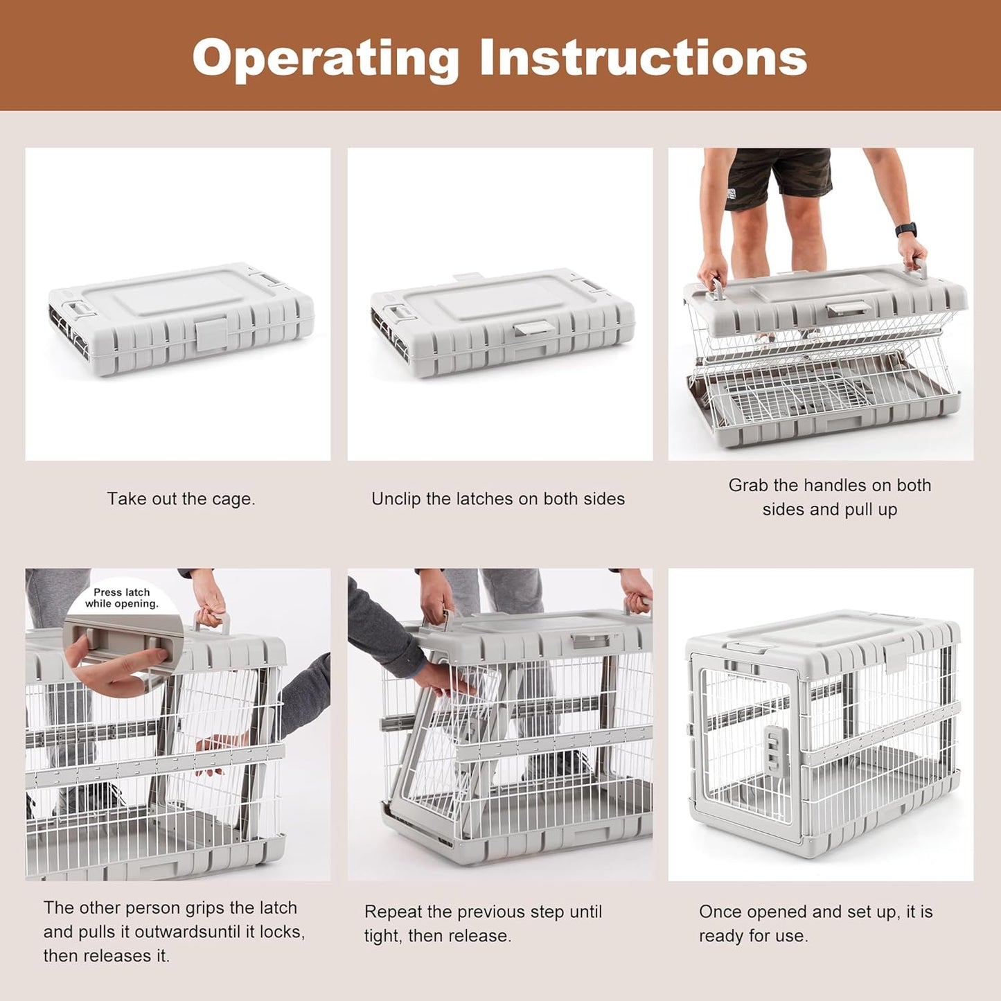 FoldPaws™ 28" Collapsible Rolling Dog Crate