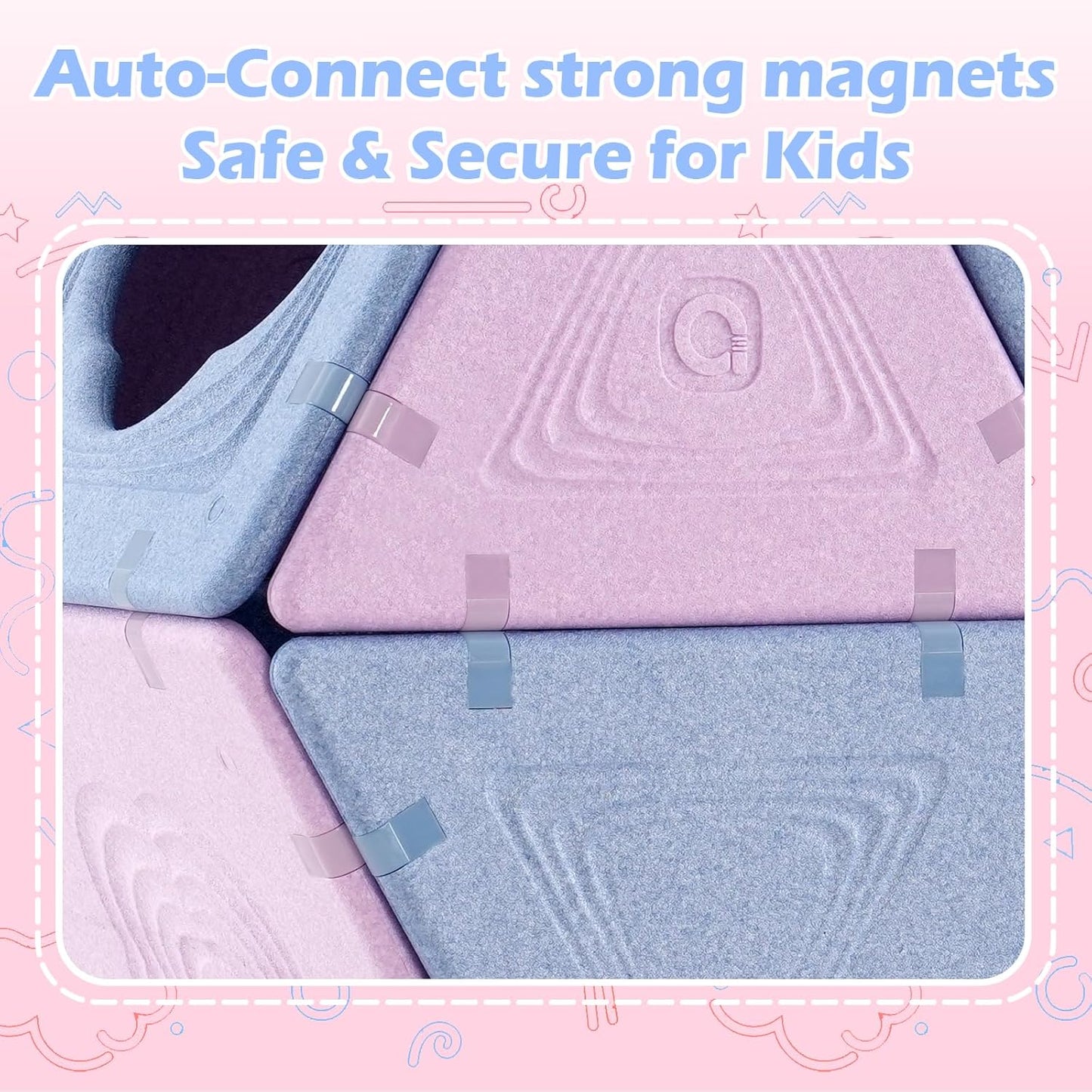 Asweets 18-Piece Magnetic Fort Building Kit for Kids 3+, Giant Modular Playhouse Panels with Built-In Magnets