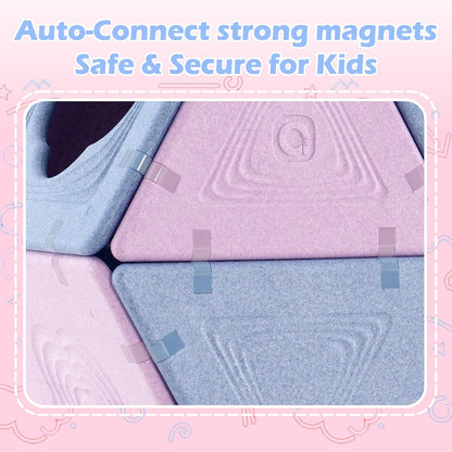 Asweets 18-Piece Magnetic Fort Building Kit for Kids 3+, Giant Modular Playhouse Panels with Built-In Magnets