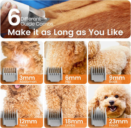 oneisall Dog Grooming Vacuum Kit – Pet Grooming Vacuum with Clipper & Nail Grinder, 1.5L Dust Cup, Deshedding Brush, 7-in-1 Shedding & Home Cleaning Tools (Blue)