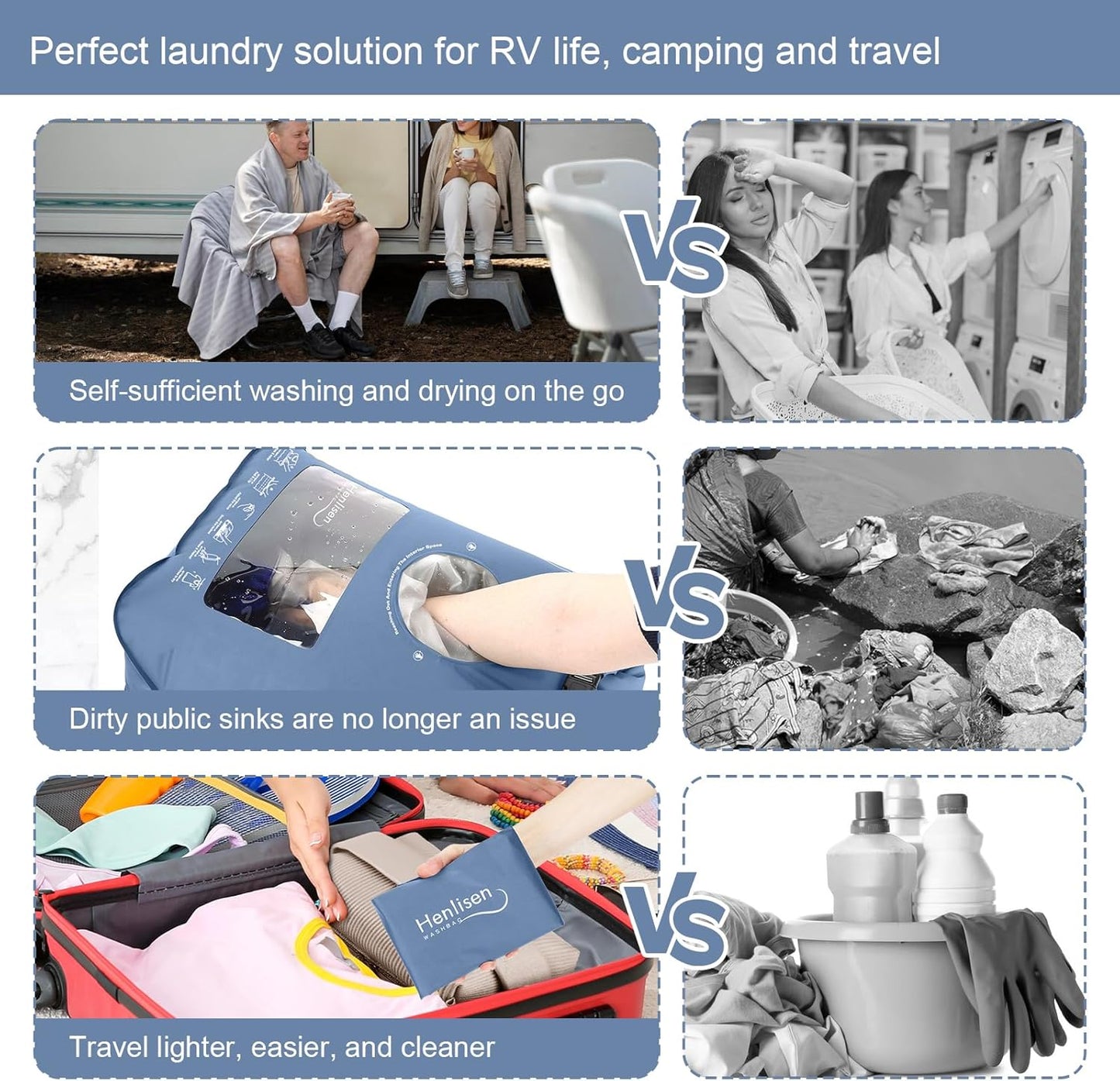 Portable Wash Bag – Manual Travel Washing Machine for Camping & Outdoor Laundry