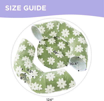 Lesure Large Cat Tunnel Bed – Donut Shaped Peekaboo Cave with Washable Cushion, Indoor Cat Tunnel Toy for Multiple Kittens, Small Dogs & Rabbits, Flower Garden Green