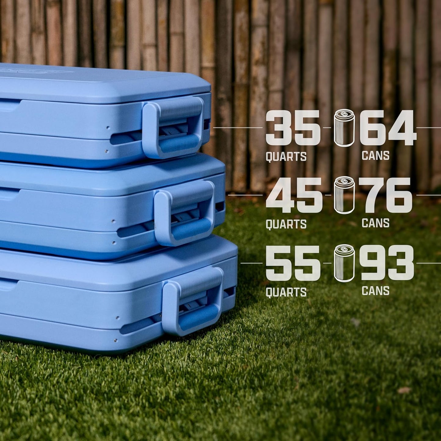 Snap N Go 35QT Collapsible Hard Cooler – Heavy-Duty Portable Ice Chest (Blue Sky)