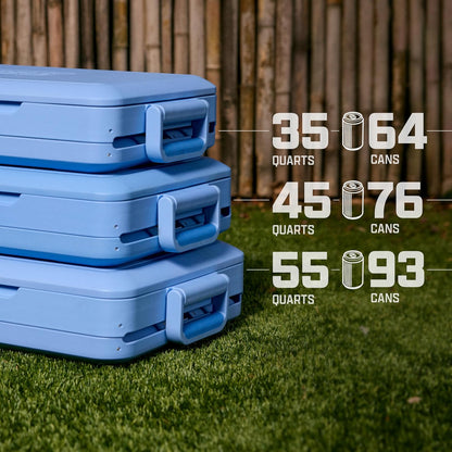 Snap N Go 35QT Collapsible Hard Cooler – Heavy-Duty Portable Ice Chest (Blue Sky)