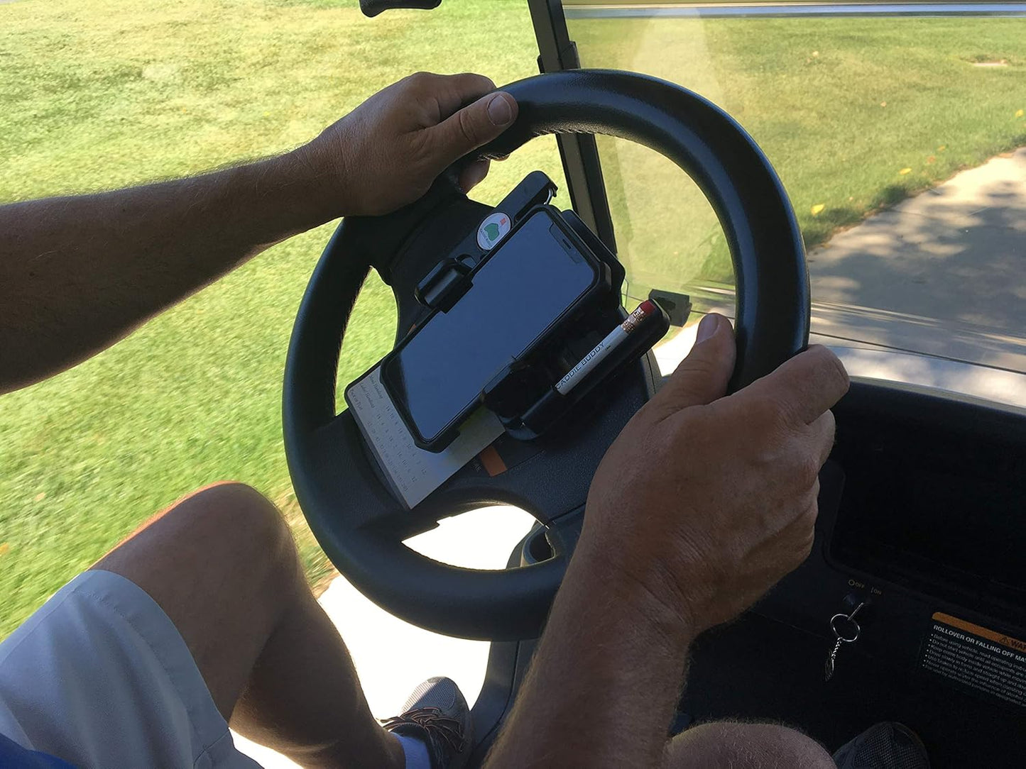 Golf Cart Steering Wheel Phone Mount/Scorecard Pro