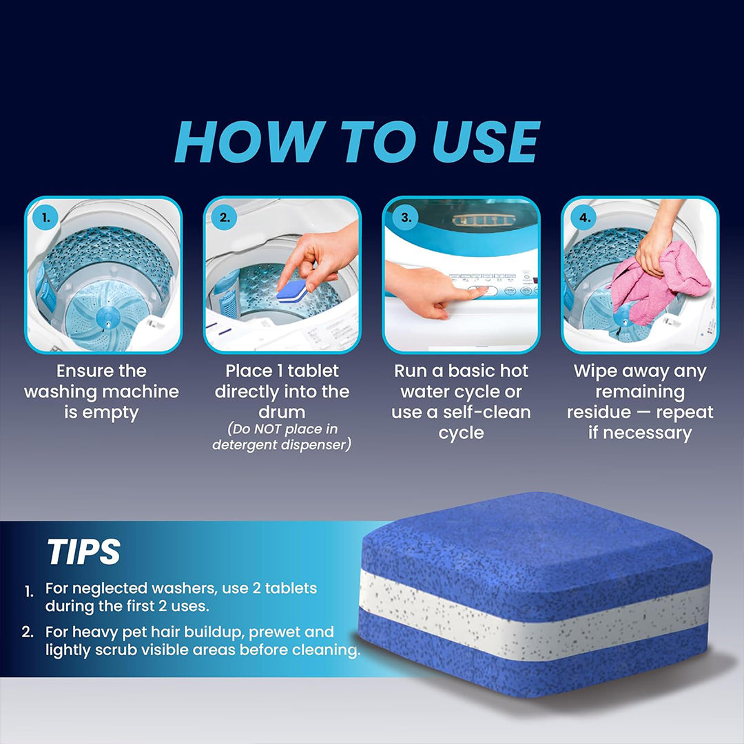 Washing Machine Cleaner Pro Tablets for Pet Owners