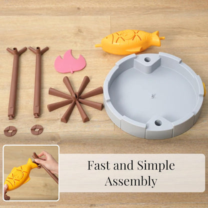 Petpals 11" Fish-Shaped Cat Treat Dispenser Toy, Slow Feeding Dry Food Bowl & Interactive Snack Puzzle for Cats