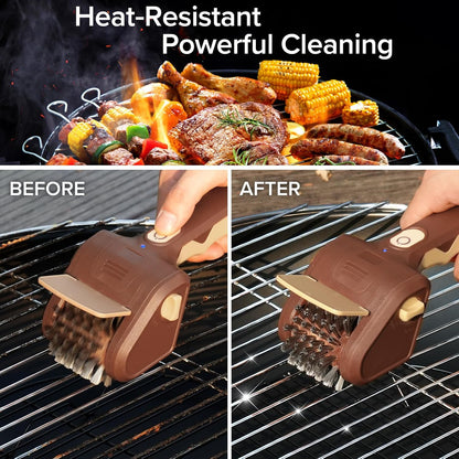 Electric Grill Brush for Outdoor Grill, Cordless Electric Grill Cleaner,