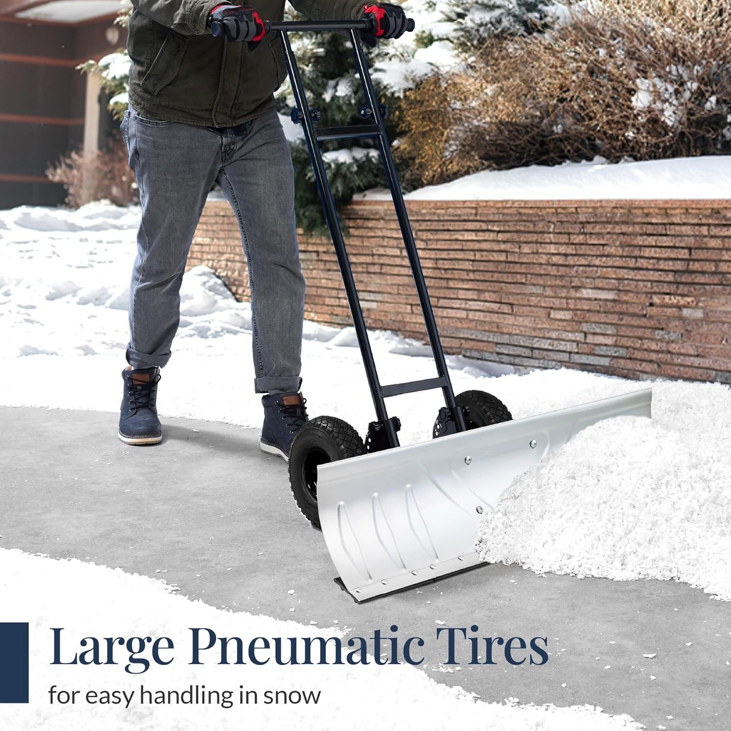 Best Choice Products 36-Inch Heavy-Duty Snow Pusher Hand Plow