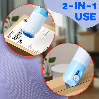 2PCS Thermal Paper Eraser Pen – 2-in-1 Privacy Marker with Mini Cutter