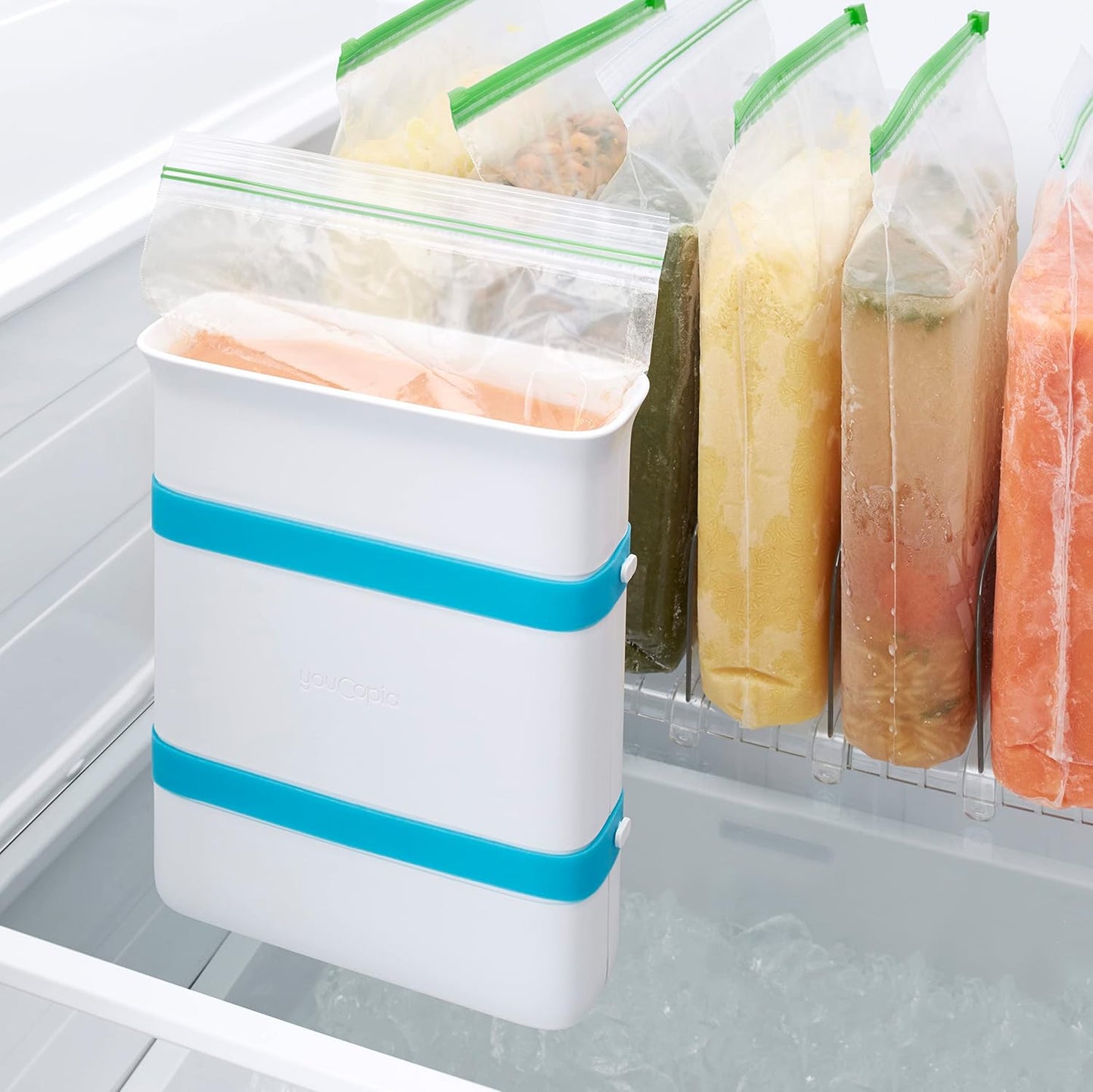 YouCopia FreezeUp Freezer Food Block Maker, 6-Cup Meal Prep Container for Freezing Soups, Leftovers & Sauces
