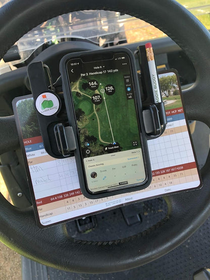 Golf Cart Steering Wheel Phone Mount/Scorecard Pro