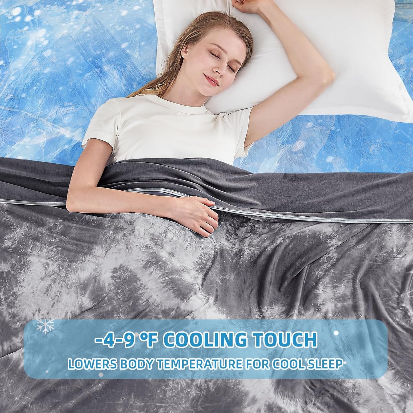 inhand Cooling Blanket Queen Size (90"x90"), Cooling Blankets for Hot Sleepers