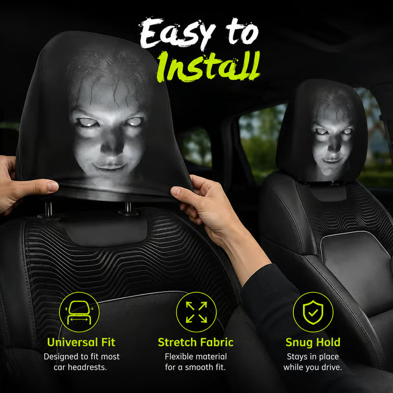 Car Headrest Covers (Set of 2) | Stretchy Universal Fit for All Vehicles