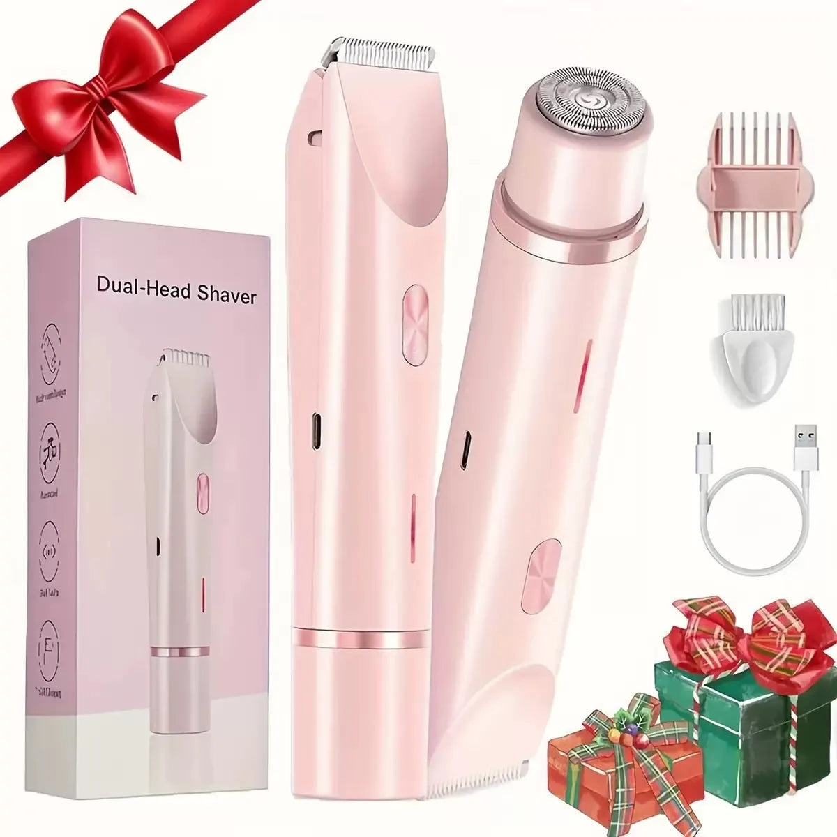 Electric Epilator Womens Dual-Head Hair Remover With LCD Display