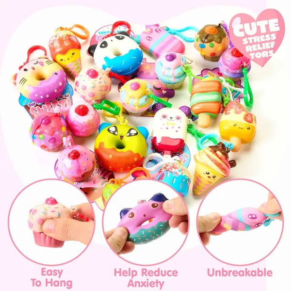 🔥Last Day 49% OFF - 💘🎁Valentine's Day 30pcs Cute Keychains with Card Exchange Gift for Kids